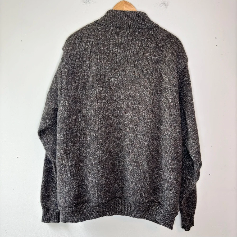 Woolrich Vintage USA Speckled Wool Blend Fleece Lined‎ Zip Up Cardigan Sweater L